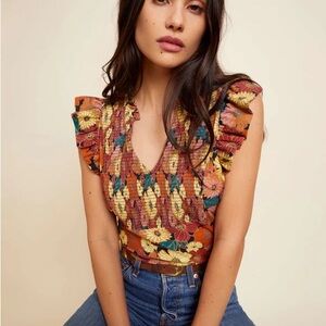 Nation LTD Habiba ruffle tank in kimono